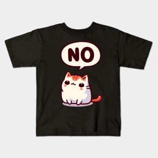 Cute Kitten Saying No Kids T-Shirt